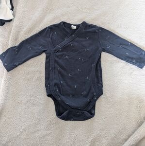 Colored Organics Navy Blue Long Sleeve Bodysuit